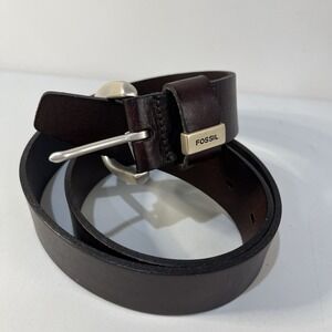FOSSIL Mens genuine leather brown belt Medium Preppy Casual Business Normcore